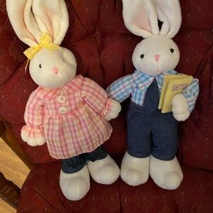 Easter Bunny Plush Set - Pink and Blue